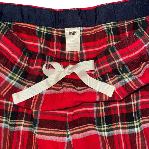 Lands' End Flannel Pajama Set Pants Top Cotton Soft Red Plaid PJs Ladies XL - Picture 6 of 10